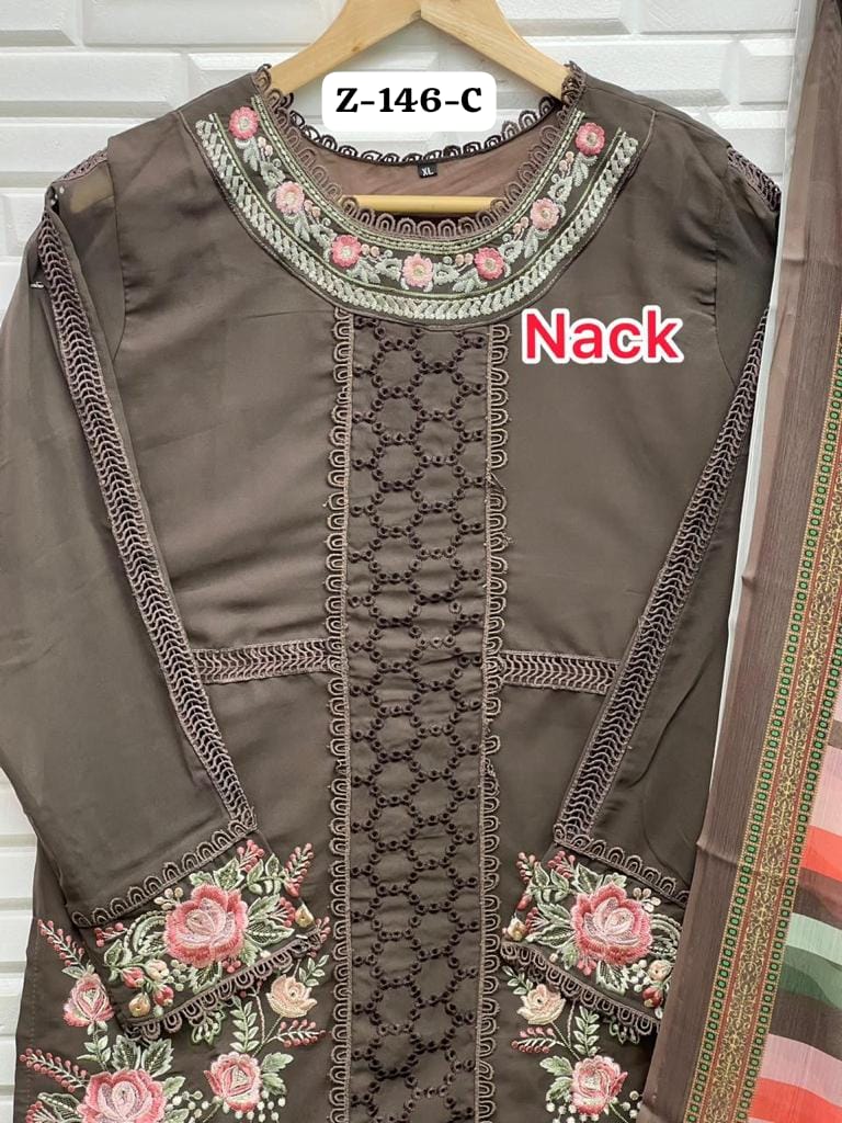Z 146 A To C By Zarqash Georgette Pakistani Salwar Suits Wholesalers In Delhi
